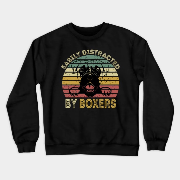 Easily Distracted By Boxers Crewneck Sweatshirt by DragonTees